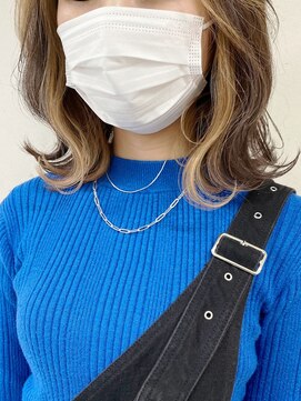 アジールヘア 東上野店(agir hair) フェイスフレーミングハイトーンベージュ韓国風くびれミディアム