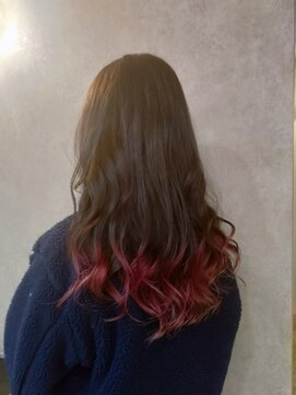 ヘアアンドスパ メロウ(hair and spa mellow) ビビットピンク裾カラー★