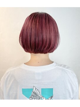 ナダ プライベートヘアサロン(NADA private hair salon) ピンクパープル　ピンクアッシュ　ミニボブ