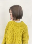 ミニボブ×グレージュカラー