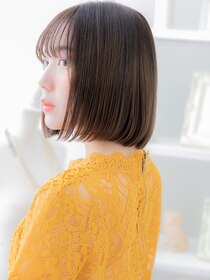 モッズヘア 越谷西口店(mod's hair) 暗髪シースルーバング前下がりぱっつんボブa越谷20代30代40代!