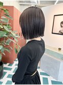 切りっぱなしボブ×地毛風グレージュ