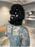 ハーフアップヘアアレンジヘアセット