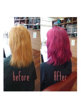 スミカ(sumica) #ダブルカラー #ブリーチカラー #ショッキングピンク