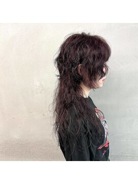 タグ(#tag) パーマくらげウルフ×レッドカラー