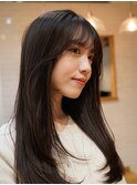 大人かわいい小顔顔まわりレイヤーまろベージュシースルー前髪