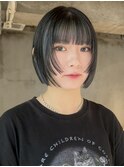 フェイスフレーミング　インナーカラー　姫カット　ボブ