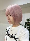 ミルクティーグレージュ暗めアッシュブラウン長めボブ結べるボブ