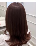 【ブリーチなし赤ピンクカット