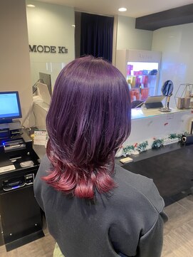 アンドバイモードケイズ (and by MODE K's) 【サロンスタイル】ピンク×紫ツートーンカラー