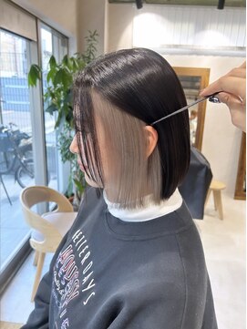 アドア 横浜(ADORE) 【ADORE 横浜】イヤリングカラー×切りっぱなしボブ