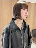 "久保田"切りっぱなしミニボブあごラインワイドバングぷつっと
