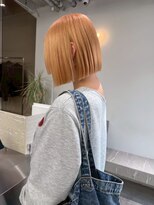 ステン(sten)&nbsp;オレンジベージュ/顎下ボブ/切りっぱなしボブ/ハイトーンボブ