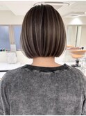 ハイライトバレイヤージュダブルカラーショートカット