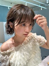 アム(amu) ボブパーマ/パーマボブ/オリーブベージュ/ゆるふわパーマ/パーマ