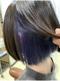 インナーカラー,青紫色