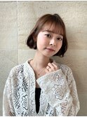 ミディアムヘア/暗めカラー/デザインカラー/ボブ/銀座