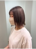 切りっぱなしボブ×グレージュカラー