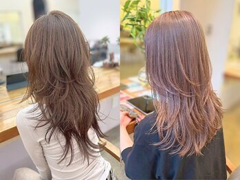 キサイ バズ(kisai BUZZ)の写真/medium-long hair-計算されたウルフレイヤーと毛流れで、こなれ感と色気のある大人髪へ。