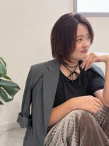 ルミナス(LUMINOUS) 秋色カシスブラウン×大人かわいい丸みボブ