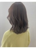 髪質改善カラー_マロンベージュ Aラインボブ かきあげ