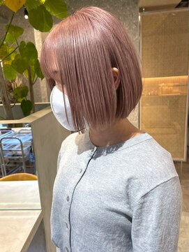 サンク 原宿 表参道(cinq) ミルクティーベージュダブルカラーインナーカラーケアブリーチ