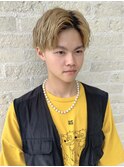 ハイトーンカラーとアップバングの相性抜群♪/ハイトーンカラー