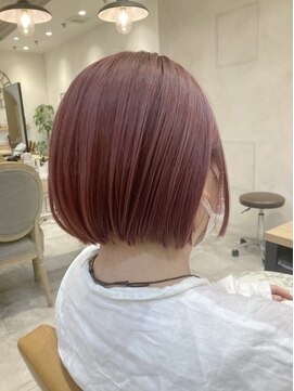 ラボヌールヘアーグレース 門前仲町店(La Bonheur hair grace) ピンク/ボブスタイル