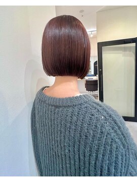 ネウィ 八王子(newi) ワンレンボブ前下がりショート内巻きワンカール鎖骨ミディアム