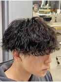 メンズマッシュ波巻きスパイラルパーマツイストスパイラルパーマ