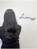 艶髪　ロング　アッシュグレージュ