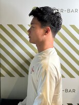バーバーバー アカバネ(BARBER-BAR AKABANE)&nbsp;清潔感ある男子のナチュラルパーマ ヒートカール クロップ#2