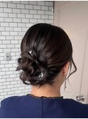 アップスタイル ボブアレンジ 金箔ヘア 参列ヘア お呼ばれヘア