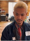 イージーパンク金髪ボウズスパイキーショート