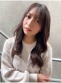 暗髪黒髪小顔デジタルパーマ艶髪アプリコットオレンジハイライト