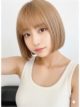 アース 大曽根店(HAIR&MAKE EARTH) earthショートレイヤーボブミルクティー丸みショートボブ