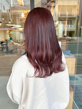 シーバイサイン(sea by Sign) チェリーレッド/ブリーチなしダブルカラー