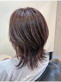 外ハネくびれミディ×ライラックカラー