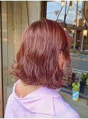 明髪からスタートのチェリーピンク