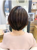 大人かわいいひし形ショートボブ