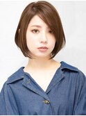 大人可愛い小顔美髪ツヤ感前下がりショートボブ丸みショートB3