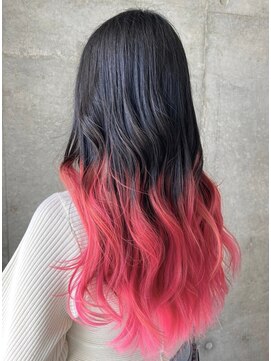 セル(CELL) 韓国風 ピンクオレンジ ロンググラデーションカラー モード