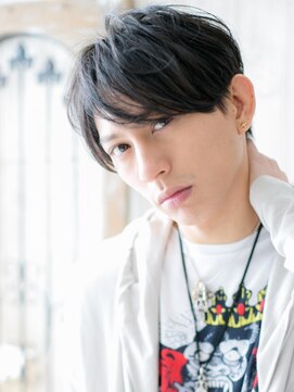 モッズヘアメン 札幌月寒店(mod's hair men) 好感度抜群!長めバングネイビーブラック束感カットk札幌月寒