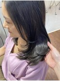 透ける暗髪グレージュ