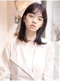 流し前髪/エアストレート/グレージュアッシュ/小顔/馬車道