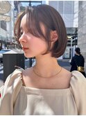 ボブ/レイヤーカット/オリーブベージュ/韓国風/髪質改善