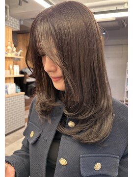 リノショアーズ 元町店(RINOSHORES) 20代30代40代ブリーチなしオリーブグレージュレイヤースタイル