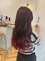 ロミー 本厚木(ROMMY.)&nbsp;チェリーレッドブリーチカラーグラデーション肌映えカラー