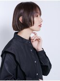 切りっぱなしボブミニボブ30代くびれボブオン眉大人ボブ大島