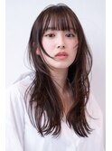 20代30代大人かわいい/斜めバング/シルキーベージュ/前髪/くびれ